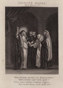 Homenagem em dinheiro, Marco XII, ver 17 (gravura) de English School