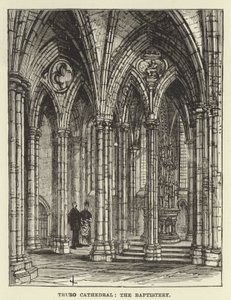 Truro Cathedral, o batistério de English School