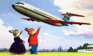 Tufty acenando para aeronaves de English School