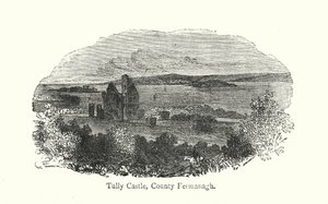 Castelo de Tully, Condado de Fermanagh (gravura) de English School