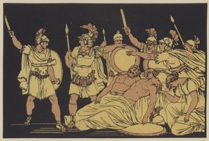 Turnus sobre os corpos de Almo e Galaesus (cor litho) de English School