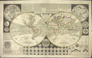 Mapa mundial de dois hemisférios de English School