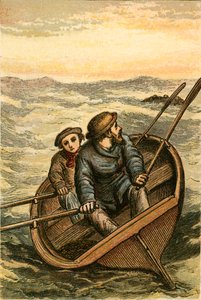 Duas pessoas salvas por Leask e seu filho fora de Stromness de English School