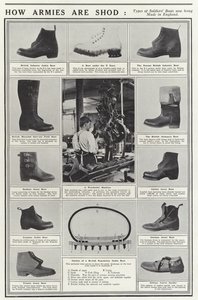 Tipos de botas de soldados agora sendo feitas na Inglaterra de English School