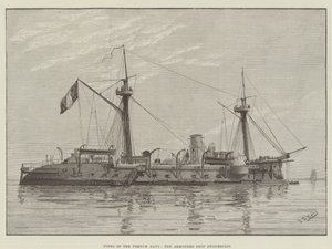 Tipos da Marinha Francesa, o Navio Blindado Duguesclin (gravura) de English School
