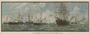 Tipos da Marinha no Royal Naval Review em Spithead, 23 de julho (cromolitografia) de English School