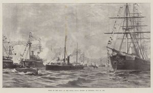 Tipos da Marinha na Royal Naval Review at Spithead, 23 de Julho de 1887 (litho) de English School