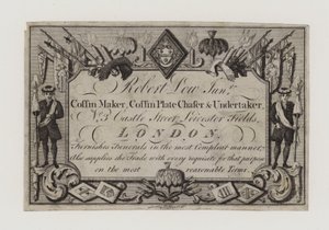Undertakers, Robert Low Junior, cartão de comércio de English School