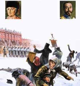 Cena não identificada da Revolução Russa de 1905 de English School