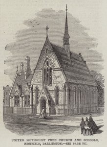 United Methodist Free Church and Schools, Nestfield, Darlington (gravura) de English School
