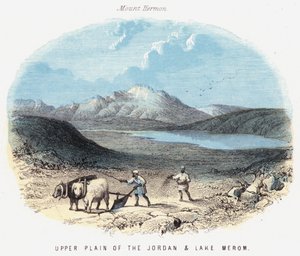 Planície Alta do Jordão e Lago Merom (gravura colorida) de English School