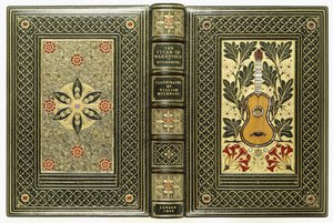 Capas superiores e inferiores, com violão e desenhos florais, 1843 de English School