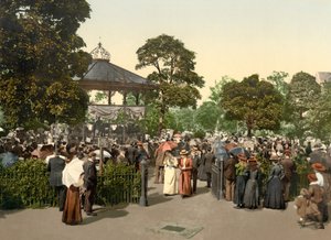 Valley Gardens, Harrogate, pub. 1900 (litografia a cores) de English School