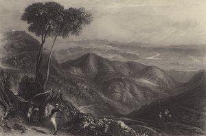Vale do Doon, montanhas dos Himalaias (gravura) de English School