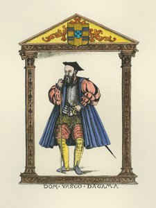 Vasco da Gama (c.1469-1525) (gravura) (posterior coloração) de English School