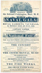 Jardins Vauxhall, Grande Gala Naval, Almirante Sir Edward Codrington de English School