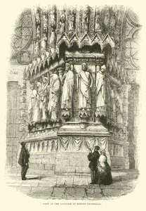 Vista no interior da Catedral de Reims, em setembro de 1870 de English School
