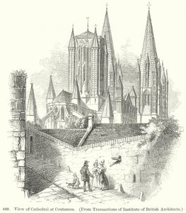 Vista da catedral de Coutances (gravura) de English School
