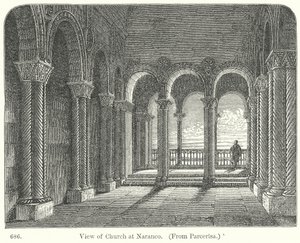 Vista da igreja de Naranco (gravura) de English School