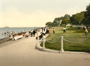 Vista de Cowes (foto colorida à mão) de English School