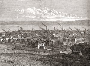 Vista de Dundee, Escócia, de "Cities of the World", publicado em c.1893 (gravura) de English School