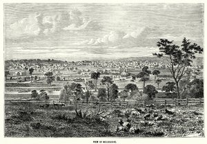 Vista de Melbourne (gravura) de English School