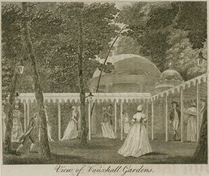 Vista, de, Vauxhall, jardins, londres de English School
