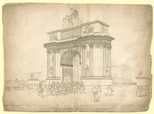 Vista de um Arco do Triunfo proposto para ser erguido no Hyde Park Corner de English School