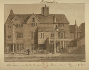 Vista do Coopers Arms Inn, Russell Street, 1828 (lavar no papel) de English School