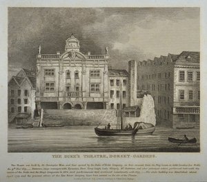 Vista, dukes, teatro, dorset, jardins, rio, thames, 1814 de English School