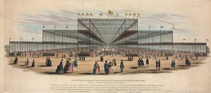 Vista do Interior do Edifício no Hyde Park para a Exposição de 1851 de English School