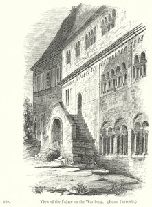 Vista do Palácio de Wartburg (gravura) de English School