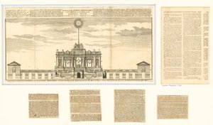 Vista dos fogos de artifício públicos para a paz de Aix La Chapelle 1749 de English School
