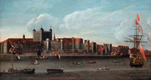 Vista da Torre, c.1700 (óleo sobre painel) de English School