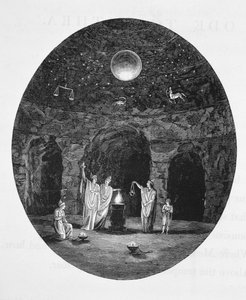 Vista, de, a, antiga, misteriosa, ritos, celebrado, em, a, Mithraic, caverna de English School