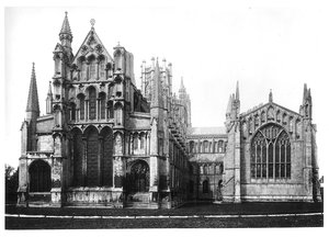 Vista da fachada leste e do coro, c.1321-40 de English School
