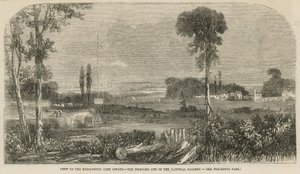 Vista na propriedade de Kensington Gore, o local proposto da National Gallery de English School