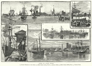 Vistas em Leith Docks (gravura) de English School