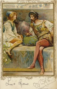 Viola e o duque de William Shakespeares tocam, duodécima noite de English School