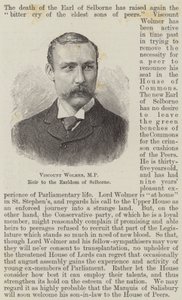 Visconde Wolmer, Deputado, Herdeiro do Conde de Selborne (gravura) de English School