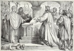 Visita de Carlos Magno ao Papa, ilustração da História do Protestantismo por James Aitken Wylie (1808-1890), pub. 1878 de English School