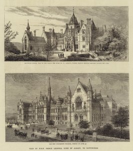 Visita do Príncipe Leopoldo de HRH, Duque de Albany, a Nottingham (gravura) de English School