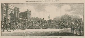 Visita da Rainha Victoria à cidade de Londres, saindo do Palácio de Buckingham de English School