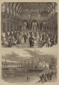 Visita de Victor Emmanuel II da Itália (gravura) de English School
