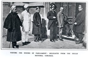Visitando as Casas do Parlamento: Delegados do Congresso Nacional Indiano, 1919 de English School