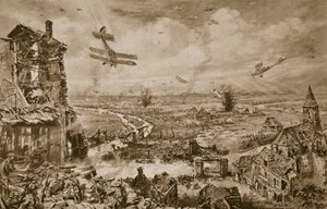 Impressão vívida da tremenda luta por Armentieres em abril de 1918, 1918-19 de English School