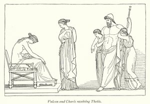 Encontro Vulcano e Charis Thetis (litho) de English School