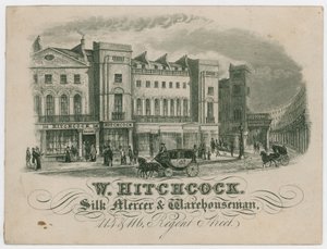 W Hitchcock, cartão de comércio de English School