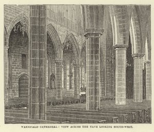 Wakefield Cathedral, vista do outro lado da Nave olhando para o sudoeste de English School
