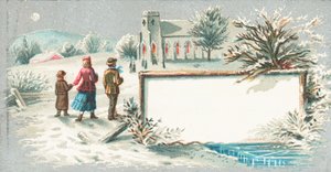 Caminhando à igreja, cartão de Natal de English School